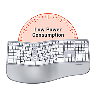 Wireless Ergonomic Gray Keyboard