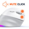 Right-Handed White Ergonomic Wireless Mouse