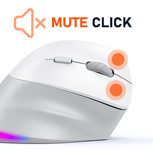 Right-Handed White Ergonomic Wireless Mouse