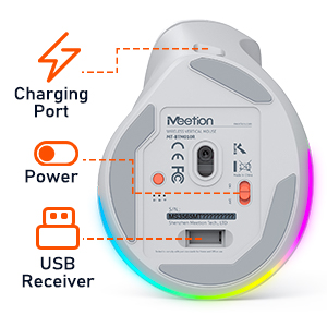 Right-Handed White Ergonomic Wireless Mouse