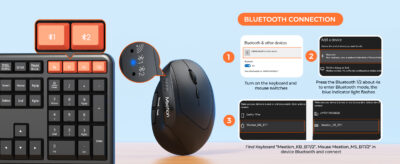 Wireless Dual-mode Ergonomic Keyboard and Mouse Set