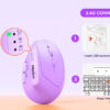 Purple Wireless Dual-mode Ergonomic Keyboard and Mouse Combo
