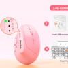 Pink Wireless Dual-mode Ergonomic Keyboard and Mouse Combo