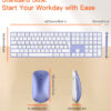 Ultra-Thin Full-Size Purple White Wireless Office Combo