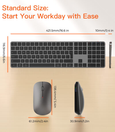 Ultra-Thin Full-Size Space Gray Wireless Office Combo