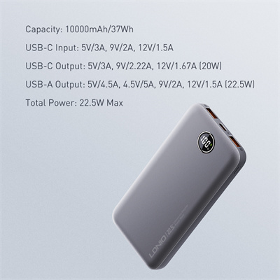 10000mAh Ultra Slim Led Digital Display Power Bank PQ10