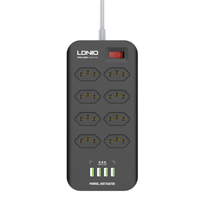 8 AC Outlets Brazilian Power Strip SBR8412