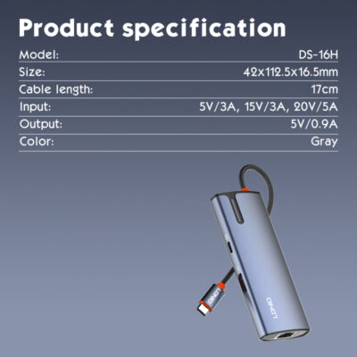 6 In 1 Usb C Dock Station DS-16H