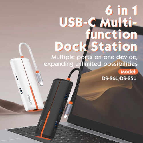6 In 1 Usb C Dock Station DS-26U