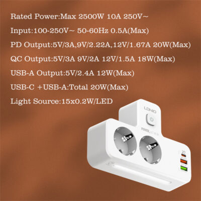 Portable Electrical Extension Socket SE2337