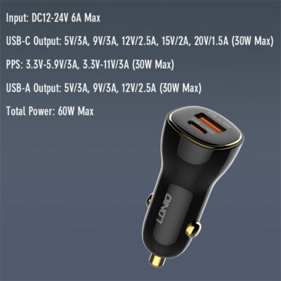 60W PD QC Super Fast Car charger C103