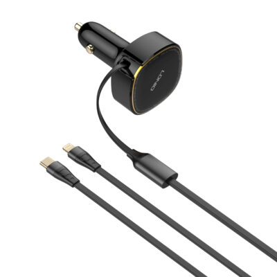 30W Wired Type-C OR Lightning Ultra Fast Car Charger C107
