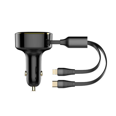 30W Wired Type-C OR Lightning Ultra Fast Car Charger C107
