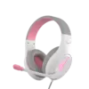 Stereo Gaming HeadsetWhite Pink Lightweight Backlit