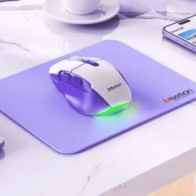 Wireless Dual-Mode Ergonomic Mouse Purple White