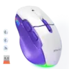 Wireless Dual-Mode Ergonomic Mouse Purple White