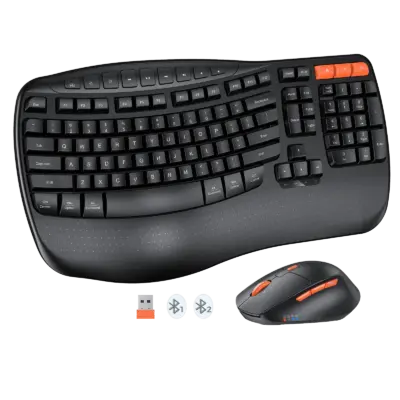 Wireless Dual-mode Ergonomic Keyboard and Mouse Combo