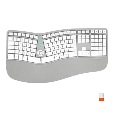 Wireless Ergonomic Gray Keyboard