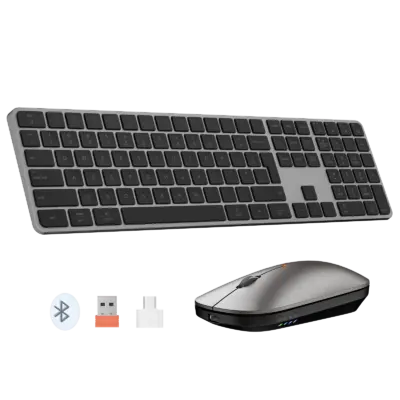 Ultra-Thin Full-Size Space Gray Wireless Office Combo