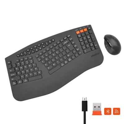 Wireless Dual-mode Ergonomic Keyboard & Mouse Combo