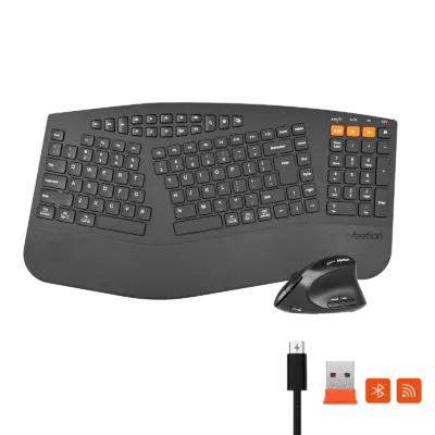 Wireless Dual-mode Ergonomic Keyboard & Mouse Combo