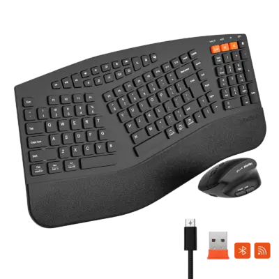 Wireless Dual-mode Ergonomic Keyboard & Mouse Combo
