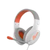 Stereo Gaming HeadphonesWhite Orange Lightweight Backlit