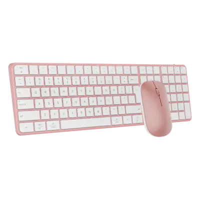Ultra-Thin Full-Size Rose Gold Wireless Office Combo