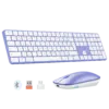 Ultra-Thin Full-Size Purple White Wireless Office Combo