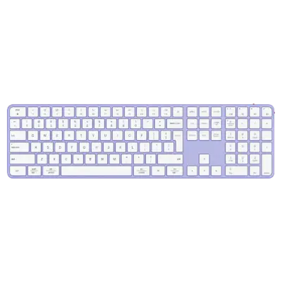 Ultra-Thin Full-Size Purple White Wireless Office Combo