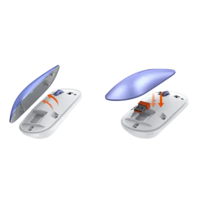 Ultra-Thin Full-Size Purple White Wireless Office Combo