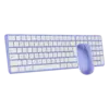 Ultra-Thin Full-Size Purple White Wireless Office Combo
