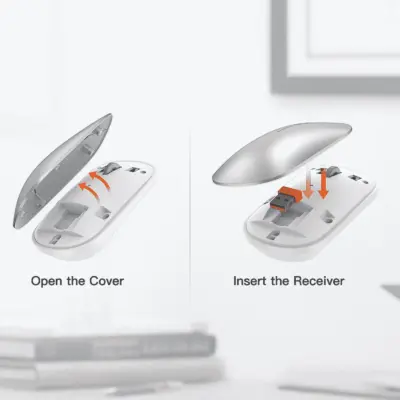 Ultra-Thin Full-Size Silver White Wireless Office Combo