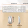 Ultra-Thin Full-Size Silver White Wireless Office Combo