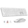 Ultra-Thin Full-Size Silver White Wireless Office Combo