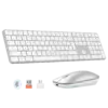Ultra-Thin Full-Size Silver White Wireless Office Combo