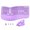 Purple Wireless Dual-mode Ergonomic Keyboard and Mouse Combo