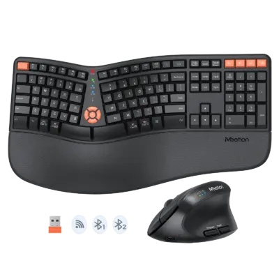 Wireless Dual-mode Ergonomic Keyboard and Mouse Set