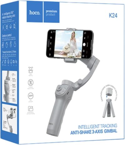 Hoco K24 360 Degree Automatic Face Tracking Tripod Smart Selfie Gimbal Gray