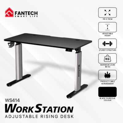 FANTECH WORKSTATION WS414 ADJUSTABLE RISING DESK – Black
