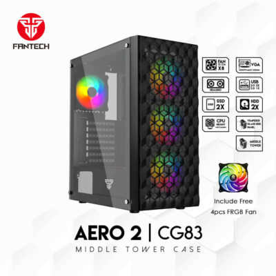 Fantech AERO 2 CG83 Middle Tower Gaming Case – Black