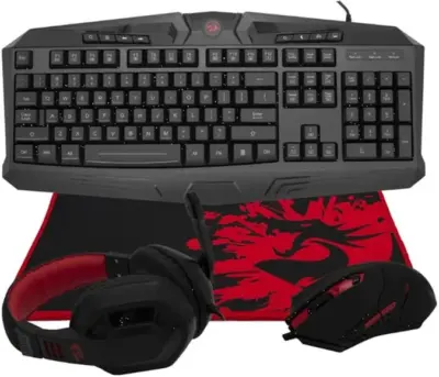 Redragon S101-BA-2 PC Gaming Keyboard, Mouse Combo, Mouse Pad and Gaming Headset