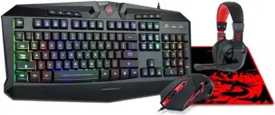 Redragon S101-BA-2 PC Gaming Keyboard, Mouse Combo, Mouse Pad and Gaming Headset