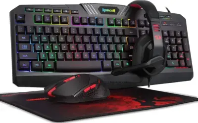 Redragon S101-BA-2 PC Gaming Keyboard, Mouse Combo, Mouse Pad and Gaming Headset
